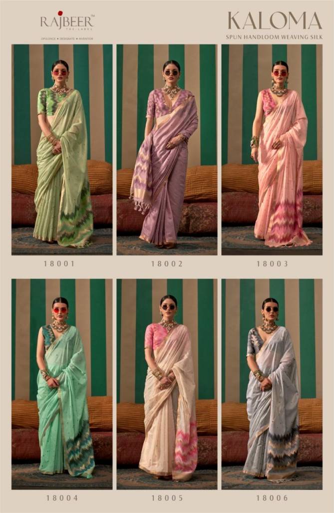 Kaloma By Rajbeer Spun Handloom Weaving Silk Saree Wholesale In India